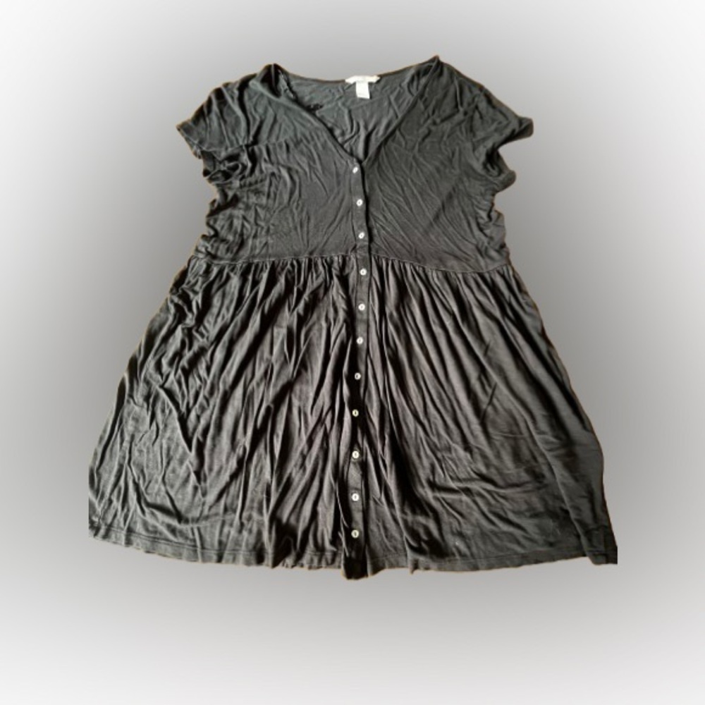 Chic Black Flowy Dress -Size Large